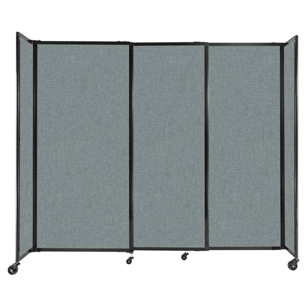 StraightWall Sliding Portable Partition 7'2" x 6' Sea Green Fabric